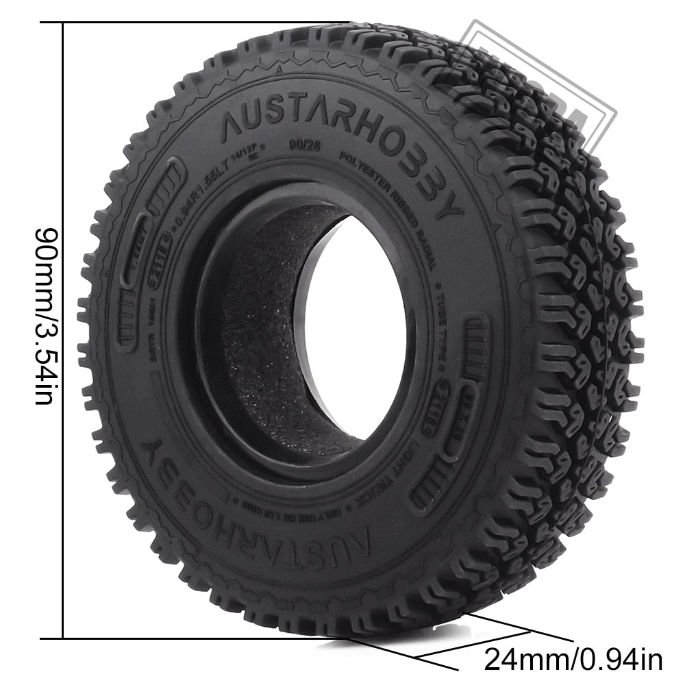 INJORA 4Pcs 1.55 Soft Rubber Terrain Wheel Tires for RC Crawler Car MST JIMNY AX90069 Tamiya CC01 LC70 1/18 Aixal UTB18 Capra