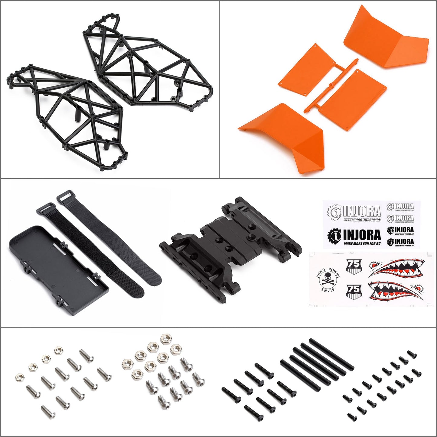 INJORA Nylon Rock Buggy Roll Cage Body Shell Chassis for 1/10 RC Crawler Car Axial SCX10 & SCX10 II 90046 DIY Parts