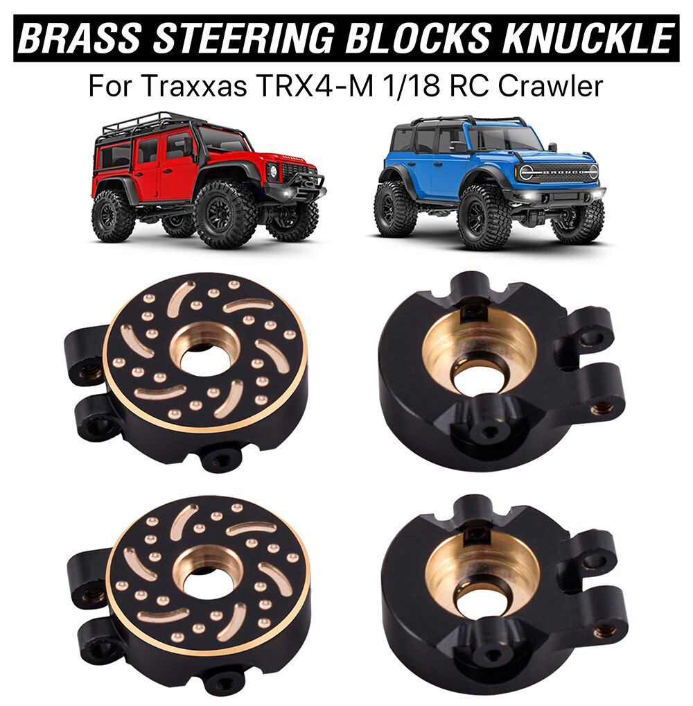 9imod For TRX4M Brass Steering Blocks Knuckle Heavy Duty Counter Weight Traxxas 1/18 RC Crawler Car Bronco Defender Upgrade Part