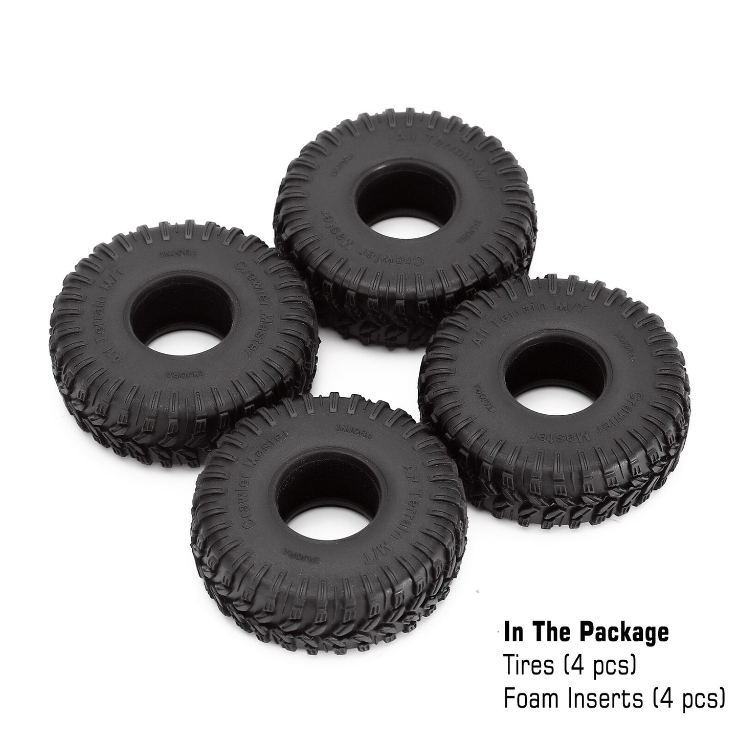 INJORA Super Soft All Terrain 1.0" Wheel Tires Upgrade for 1/24 Axial SCX24 Bronco Gladiator Deadbolt FCX24 Enduro24 (T1009)