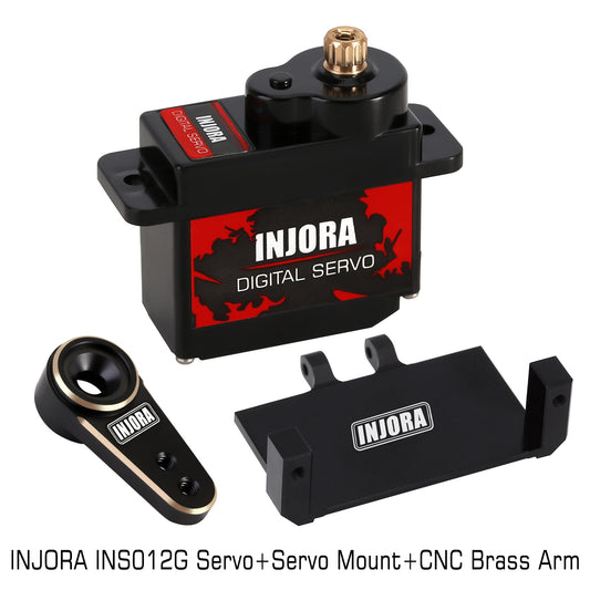 INJORA INS012G 12g Digitale Servo met Mount &amp; 15T Metalen Arm voor RC Auto Model Axiale SCX24 AX24 Upgrade Onderdelen