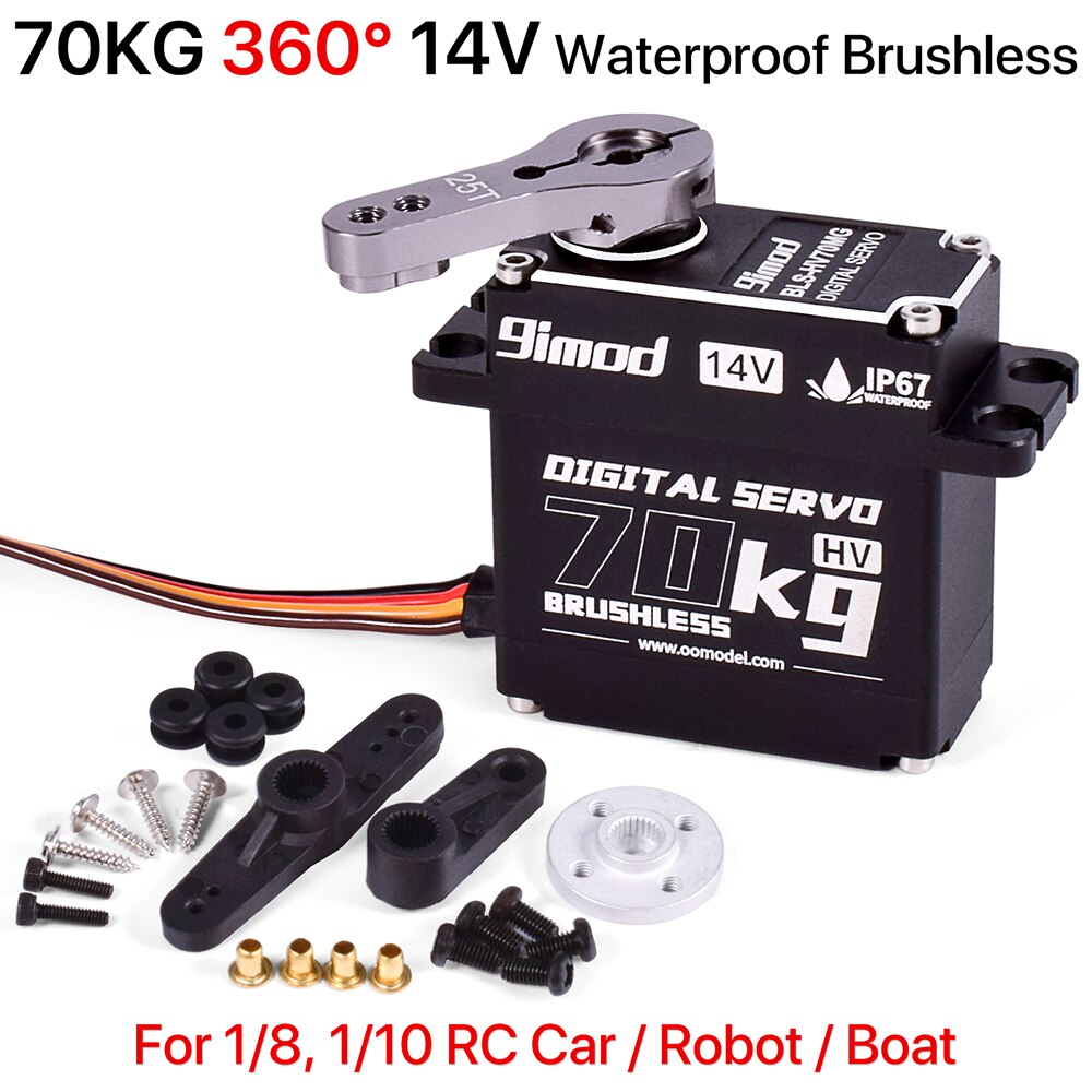 9imod 50KG 60KG 70KG Waterproof Digital Brushless Servo 14V Metal Gear Steering RC Servo For 1/8 1/10 Traxxas Scx10 RC Car