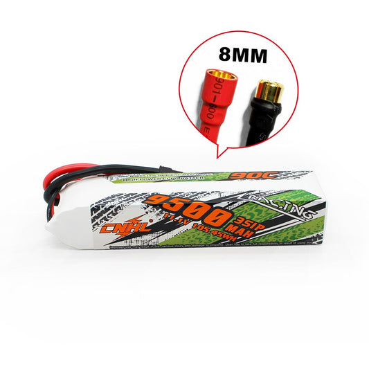 CNHL 3S 11.1V Lipo Battery 9500mAh 90C With EC5 8mm Bullet Plug For RC Car Boat Truck Crawler Helicopter Airplane Speedrun