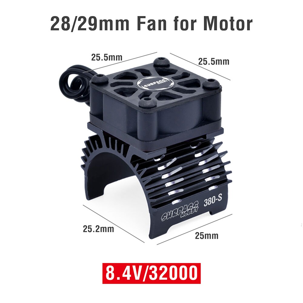 SURPASS HOBBY RC Motor Fan Cooling Fan Heatsink Metal for RC Car 1/8 1/10 1/12 Scale 380 390 540 550 Brushless Motor 28/29/36mm