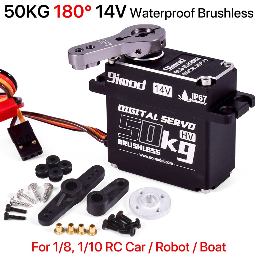 9imod 50KG 60KG 70KG Waterproof Digital Brushless Servo 14V Metal Gear Steering RC Servo For 1/8 1/10 Traxxas Scx10 RC Car