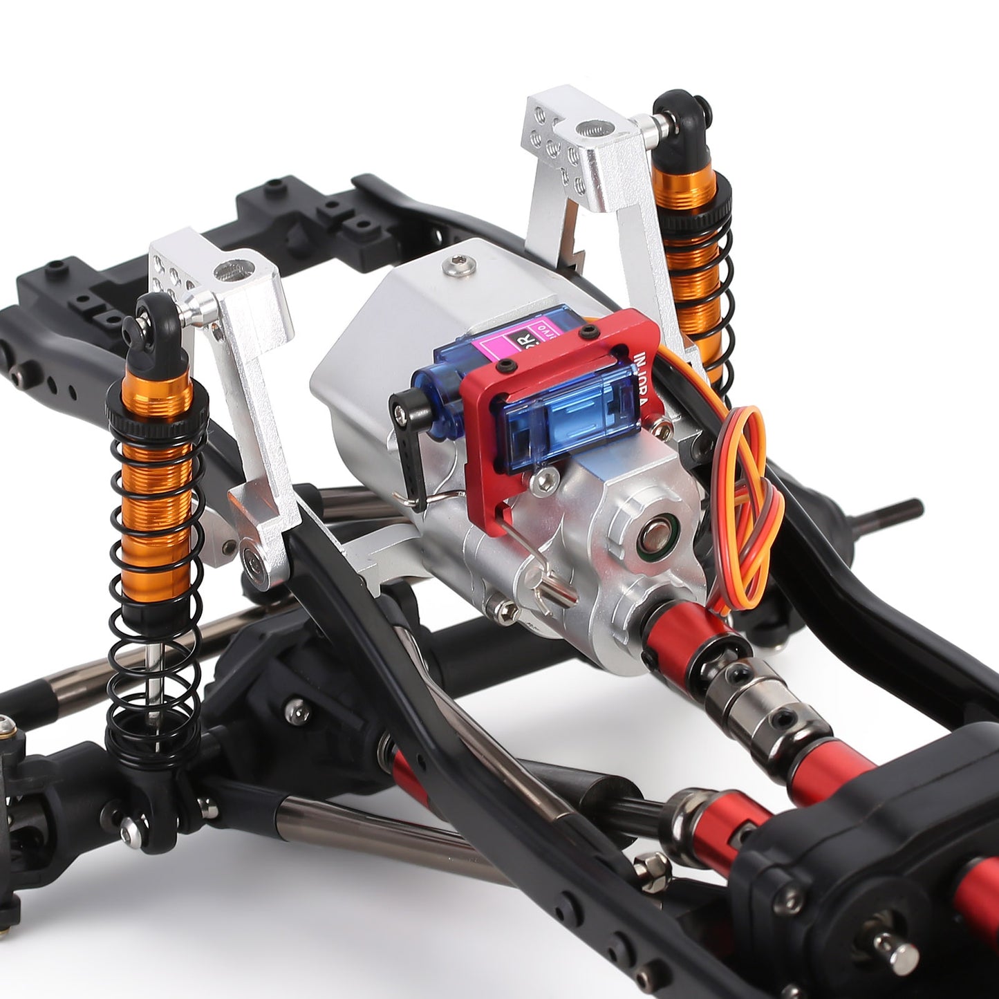 INJORA 313mm Wheelbase Metal Chassis Frame with Prefixal Single / 2-Speed Transmission for 1/10 RC Crawler Car Axial SCX10 90046