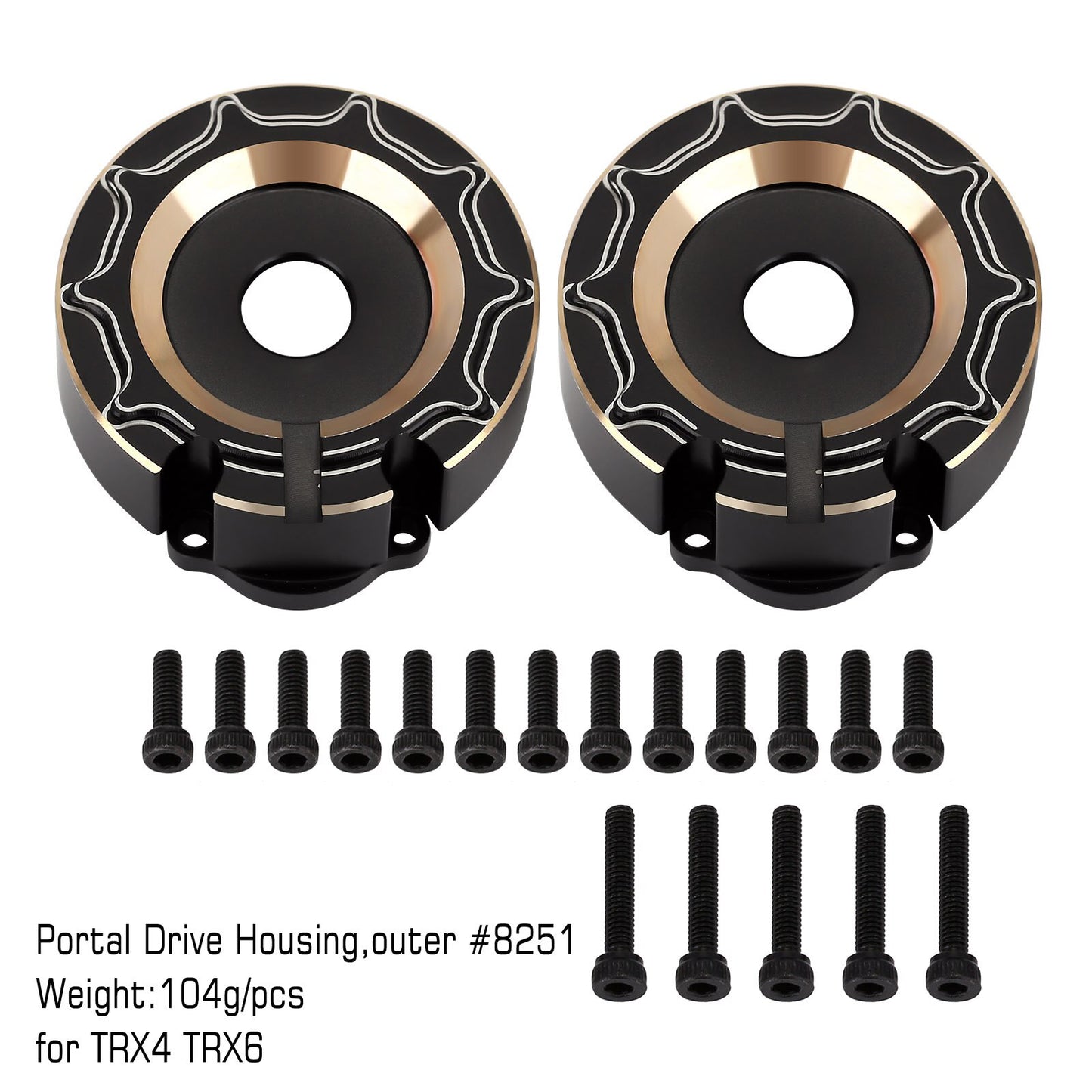 INJORA Zware Zwarte Coating Messing Contragewicht Portal Drive Behuizing Voor 1/10 RC Crawler Auto TRX4 TRX6 Upgrade Onderdelen