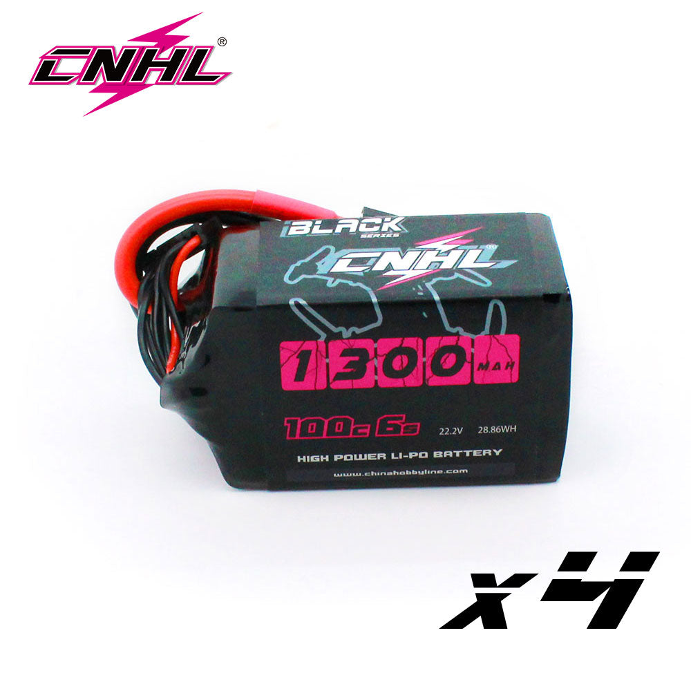 4PCS CNHL 4S 6S 14.8V 22.2V Lipo Battery 1300mAh 1500mAh 100C With XT60 Plug For RC FPV Airplane Quadcopter Helicopter Drone