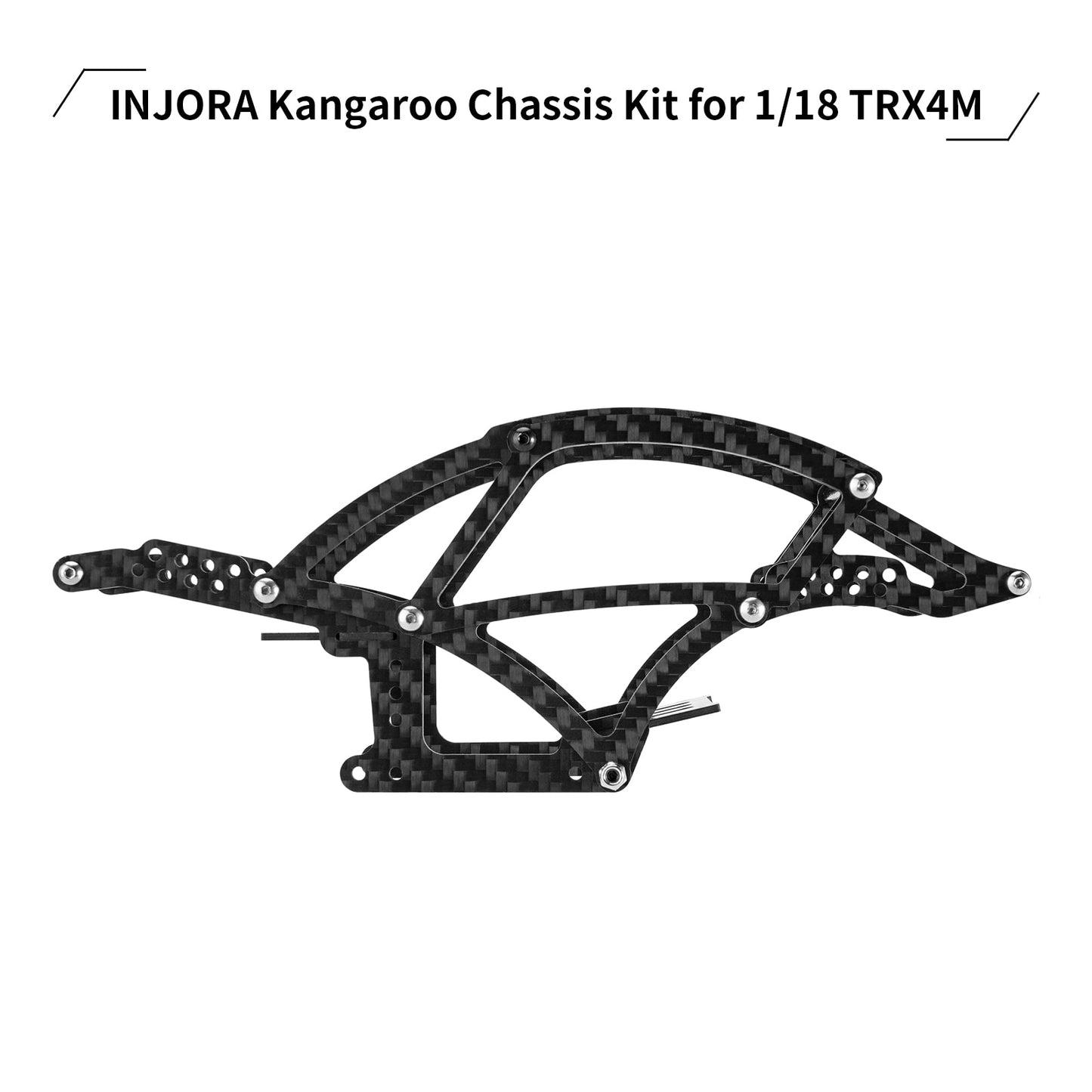 Kit telaio telaio in fibra di carbonio INJORA Kangaroo per aggiornamento 1/18 RC Crawler TRX4M (4M-39)