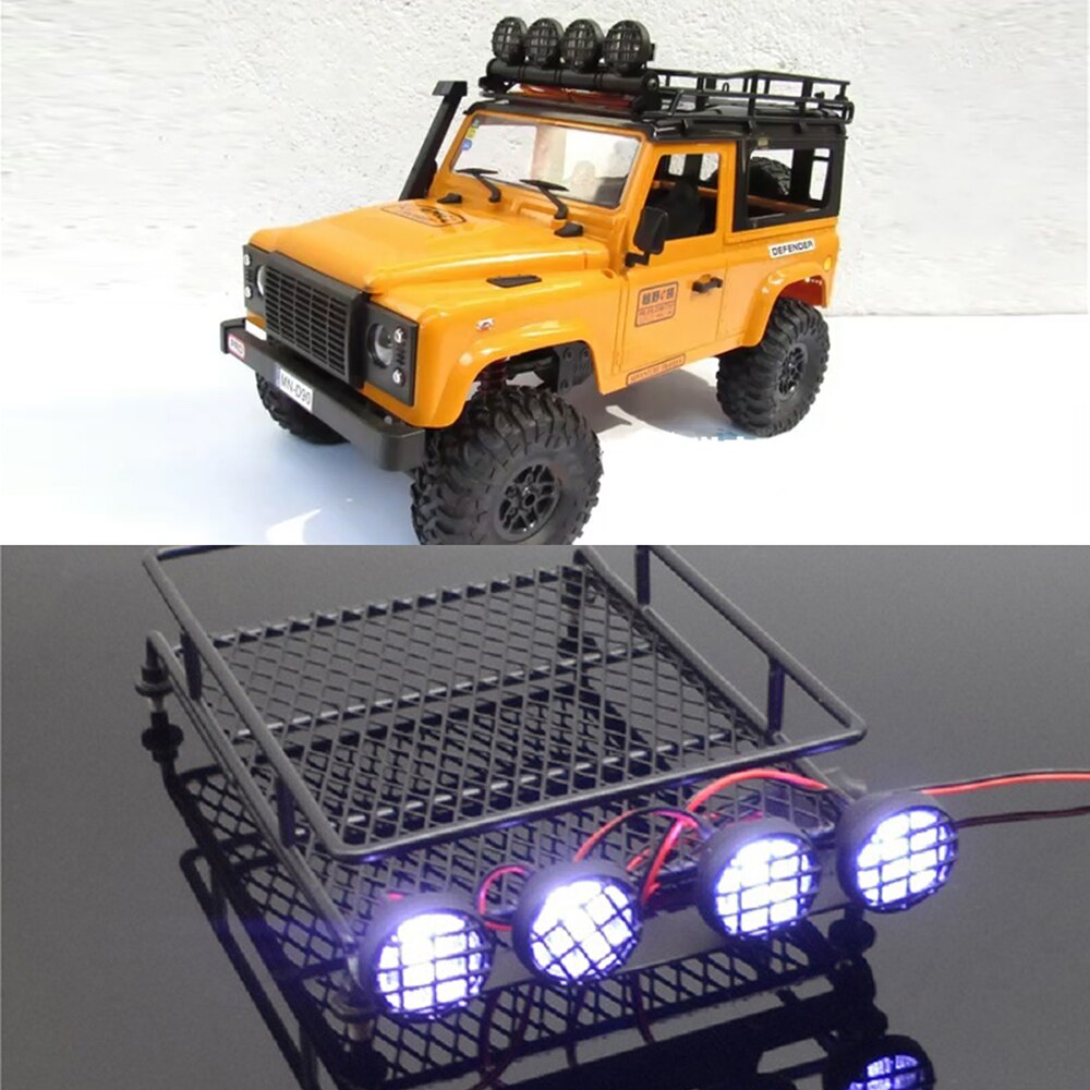 AUSTAR RC Daklamp Verlichting 1:10 Crawler Accessoires met 4 LED voor TRX4 TRX6 90046 Axiale SCX10 II HSP TAMIYA CC01 Lichtset