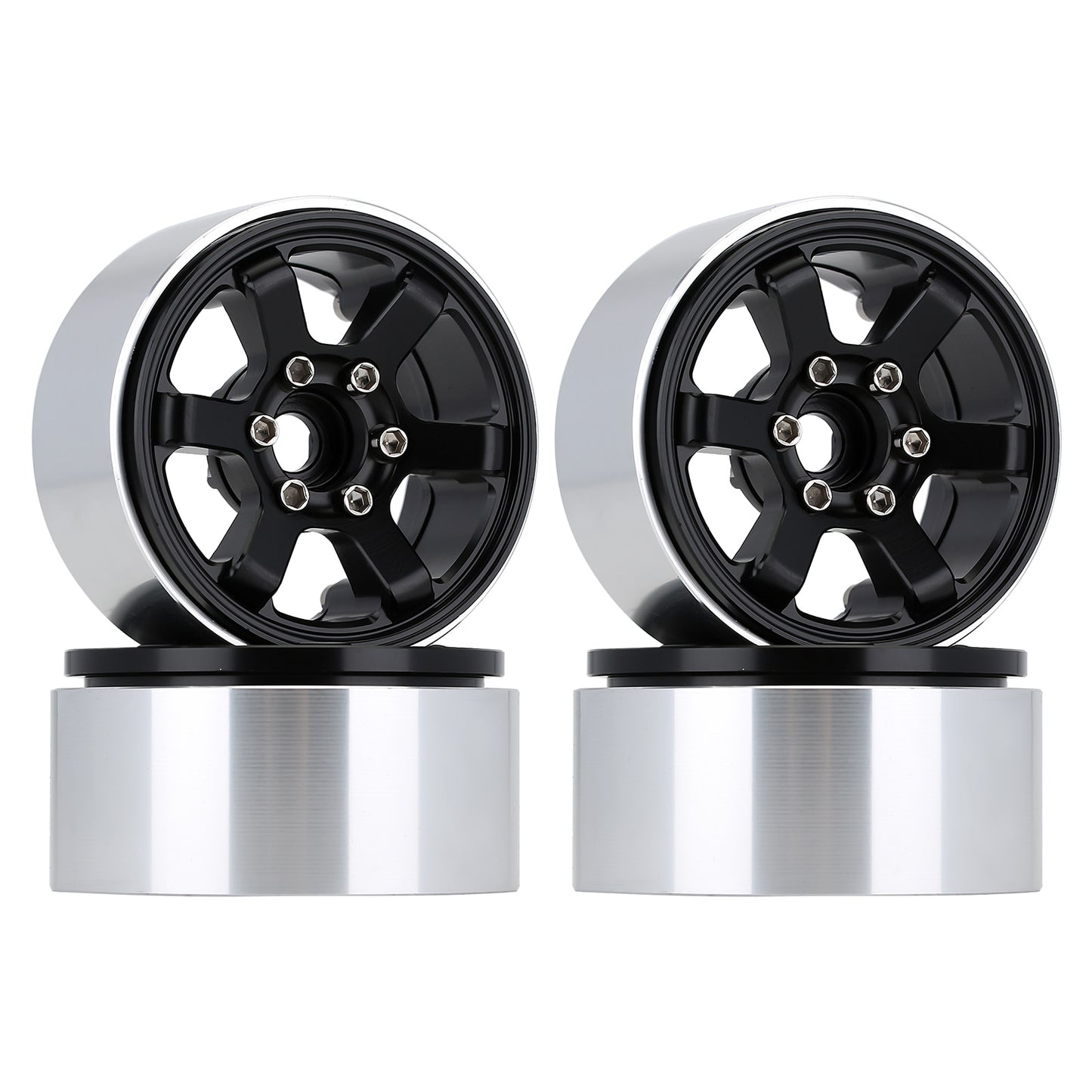 INJORA CNC Aluminum 1.9" Beadlock 6-Spokes Wheel Rim