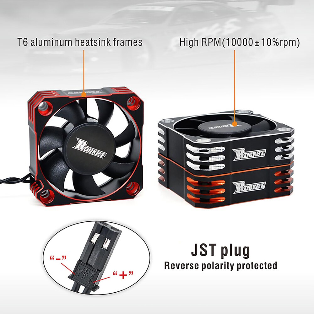 2PCS SURPASS HOBBY Rocket RC Motor Fun 50mm Metal Cooling Fan 8.5V/10000RPM Heat Dissipation for 1/8 1/5 1/6 RC Car Truck