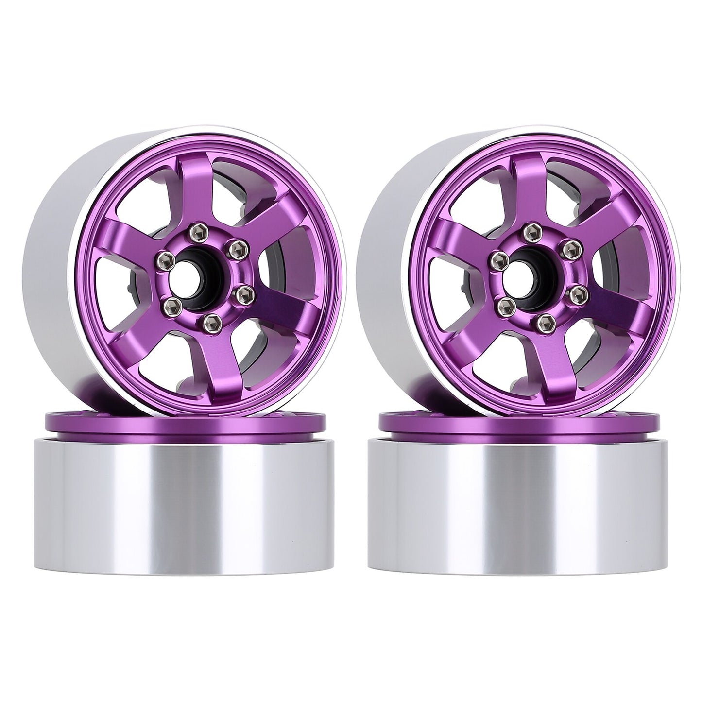 INJORA CNC Aluminum 1.9" Beadlock 6-Spokes Wheel Rim