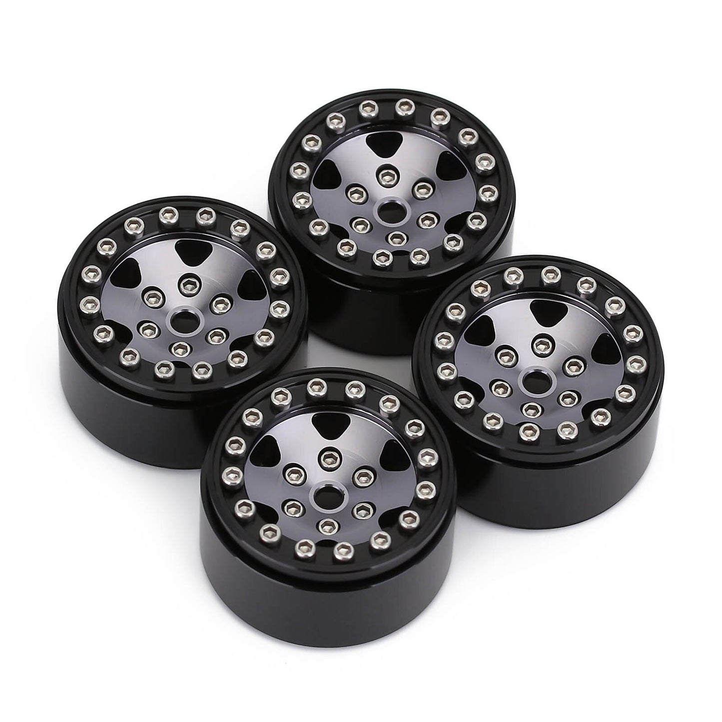 INJORA 4PCS CNC Aluminum 1.0" Beadlock Wheel Rim for 1/24 RC Crawler Car Axial SCX24 FCX24 Enduro24 AX24 (W1026)