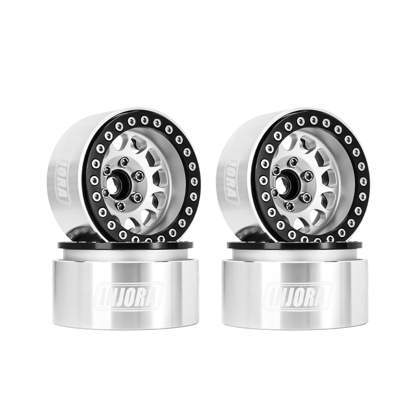 INJORA CNC Aluminium 1.9 "Beadlock Deep Dish Negatieve Offset 10.4mm Velg voor 1/10 RC Crawler Auto TRX4 Axiale SCX10 (W1949)