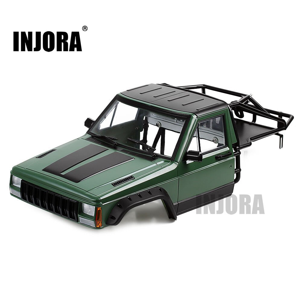 INJORA RC Car Cherokee Body Cab e Mezza Gabbia Posteriore per 1/10 RC Crawler TRX4 Axial SCX10 90046