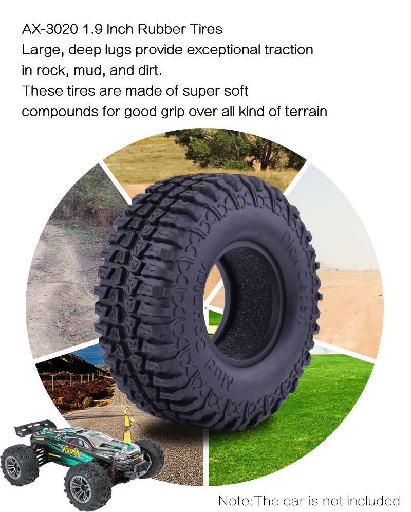 4 Stuks 1.9 Inch Rc Auto Wielen Banden Rubber Rotsen Crawler Band Voor 1/10 Traxxas Redcat Axiale SCX10 RC4WD D90 TF2 Tamiya