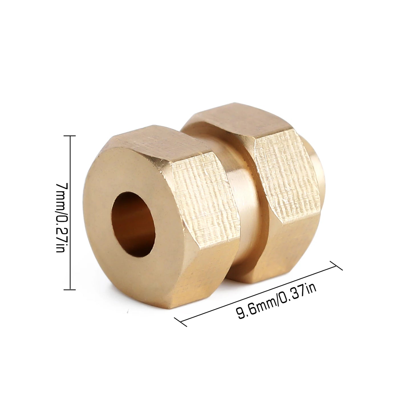 INJORA 4 STUKS Messing Uitgebreide Wiel Hex met Moeren Voor 1/24 RC Crawler Auto Axiale SCX24 AX24 Upgrade Onderdelen