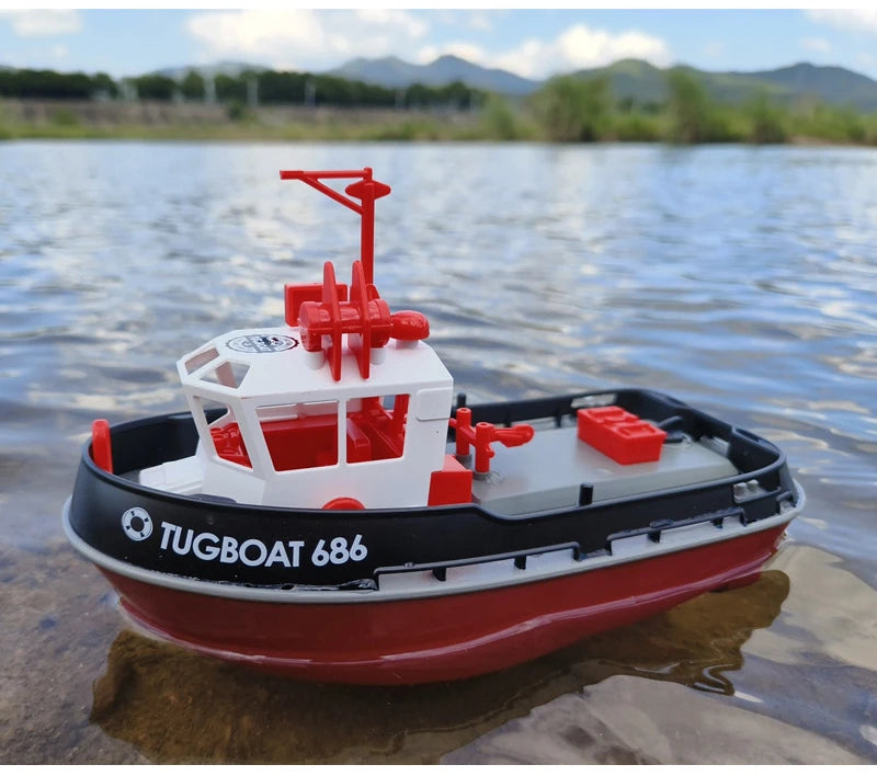 JIKEFUN 686 Rc Boat 2.4G 1/72 Remote Control Tugboat