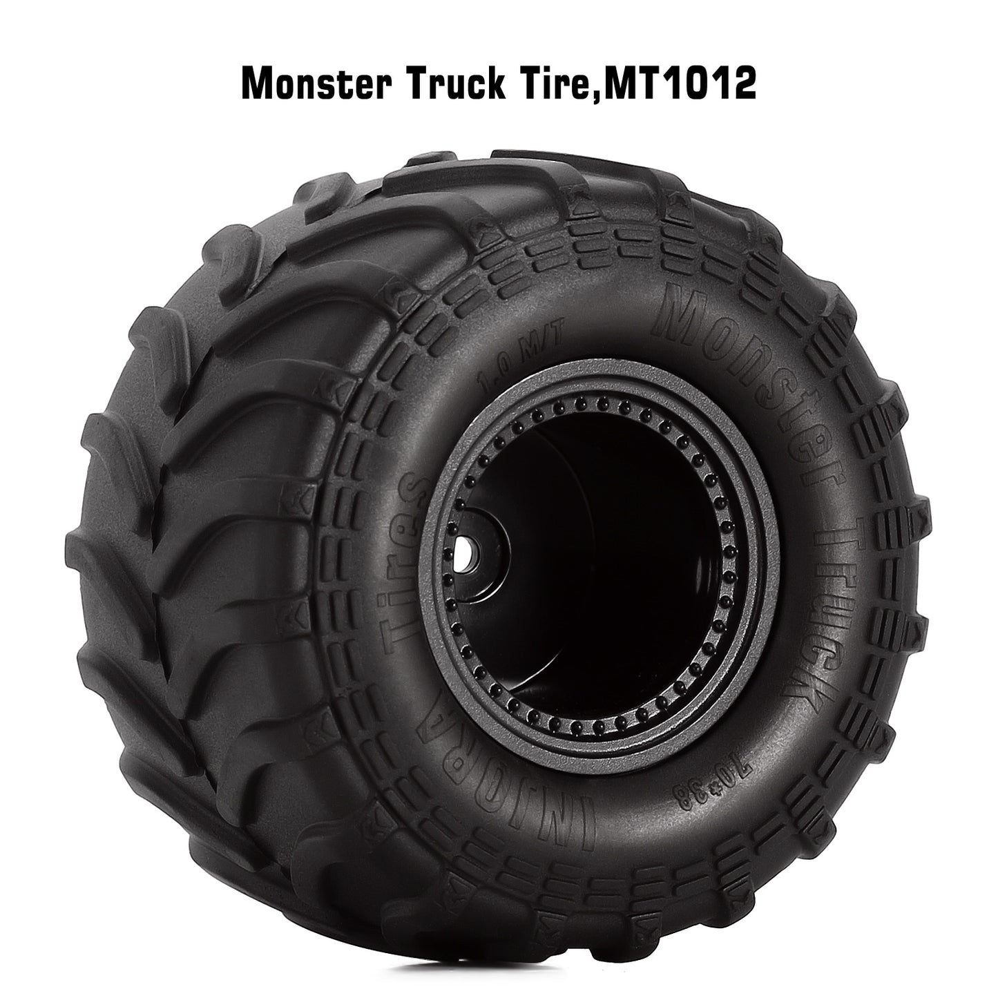 INJORA Monster Truck Cerchione Pneumatici Set 4 PZ 70*38mm per 1/24 RC Crawler Auto Axial SCX24 FMS FCX24 AX24 (MT1012)