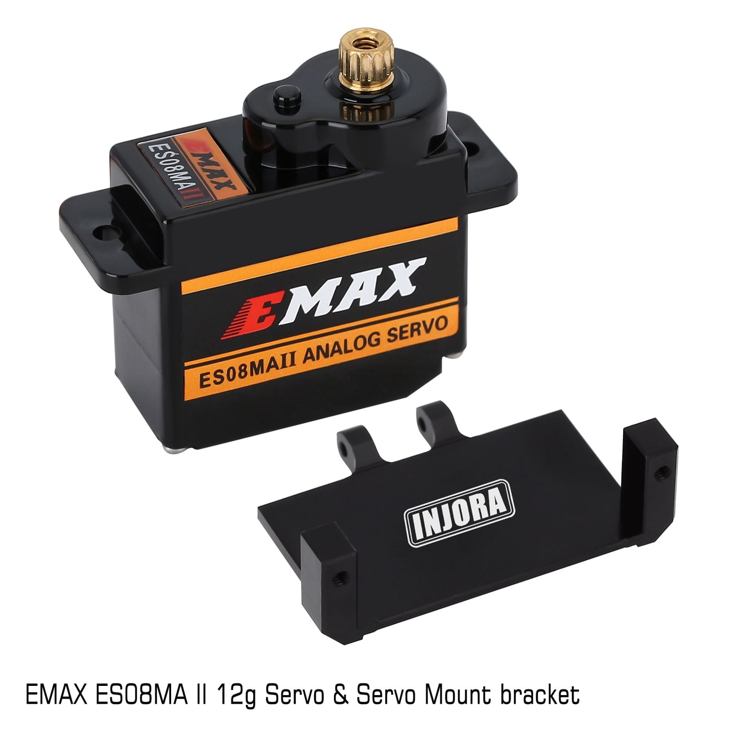 INJORA EMax ES08MA II 12g Servo analogico in metallo con supporto e braccio 15T per parti di aggiornamento del modello di auto RC Axial SCX24 Gladiator