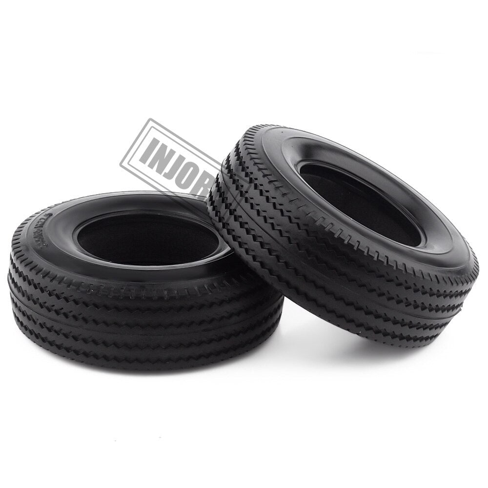 INJORA 4Pcs Rubber Tyres Wheel Tires With Sponge for 1:14 Tamiya Tractor RC Car Truck