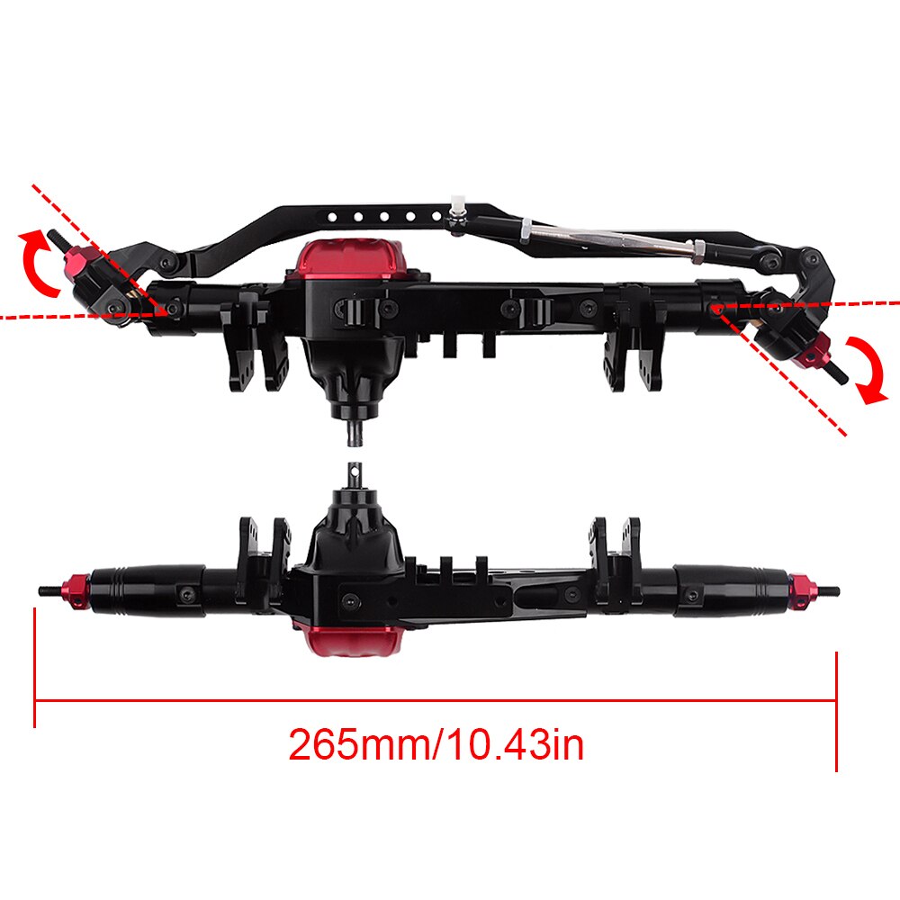 INJORA Complete Metal RC Car Front Rear Axle