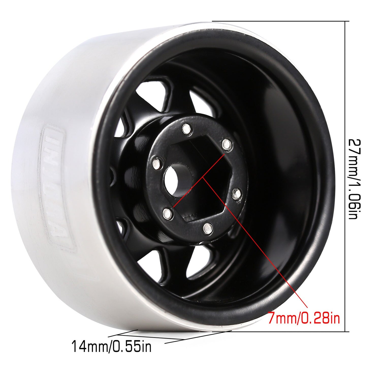 INJORA 4PCS 1.0'' Beadlock Wheel Rim for 1/18 1/24 RC Crawler Car Axial SCX24 AX24 TRX4M Upgrade (W1003)