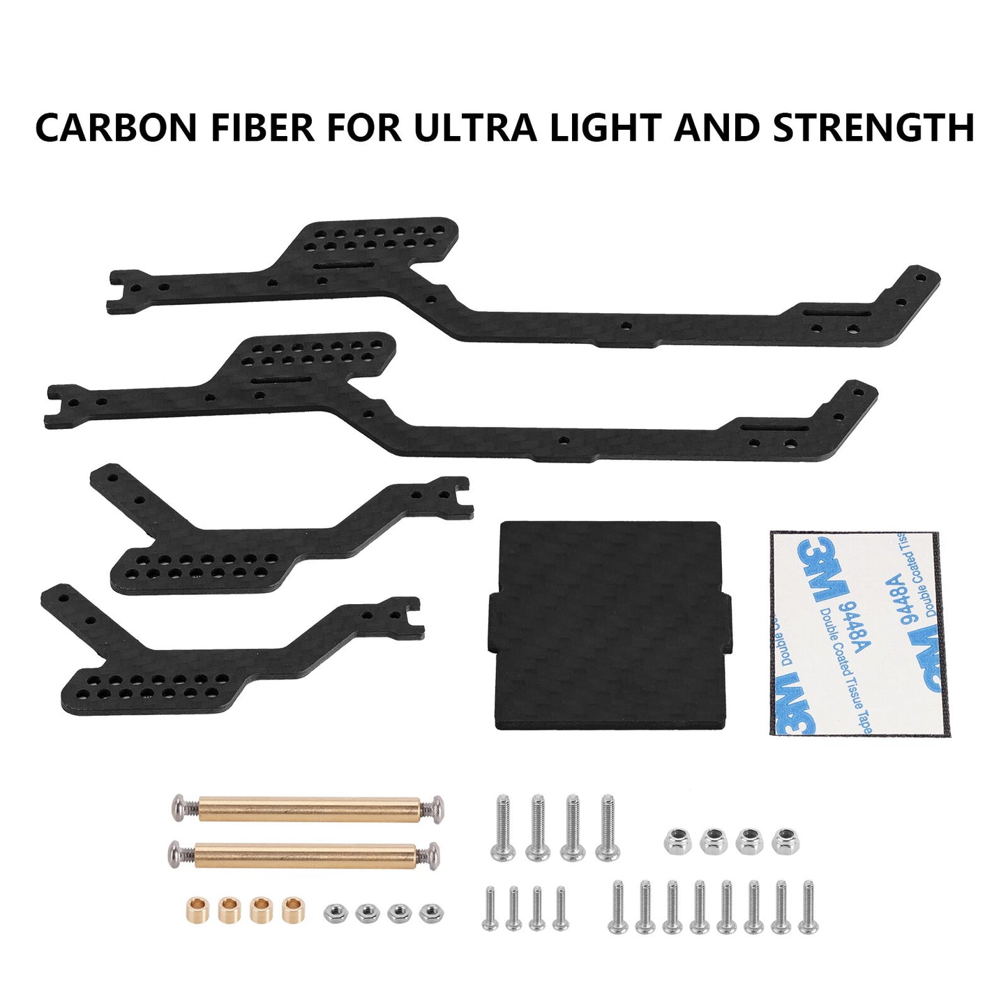 INJORA LCG Carbon Fiber Chassis Kit Frame Girder