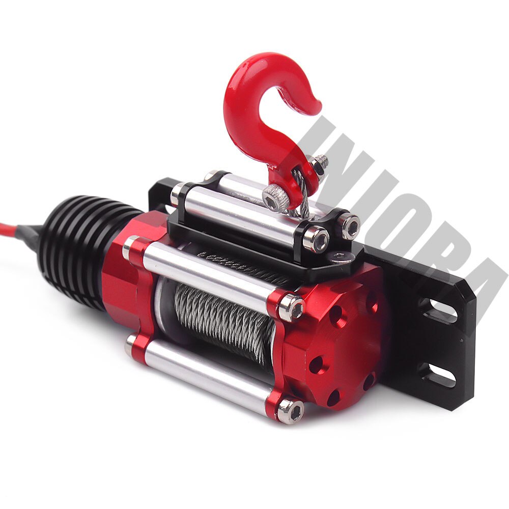 INJORA RC Car Metal Steel Wired Automatic Simulated Winch for 1/10 RC Crawler Car Axial SCX10 90046 TRX4 Redcat Gen8