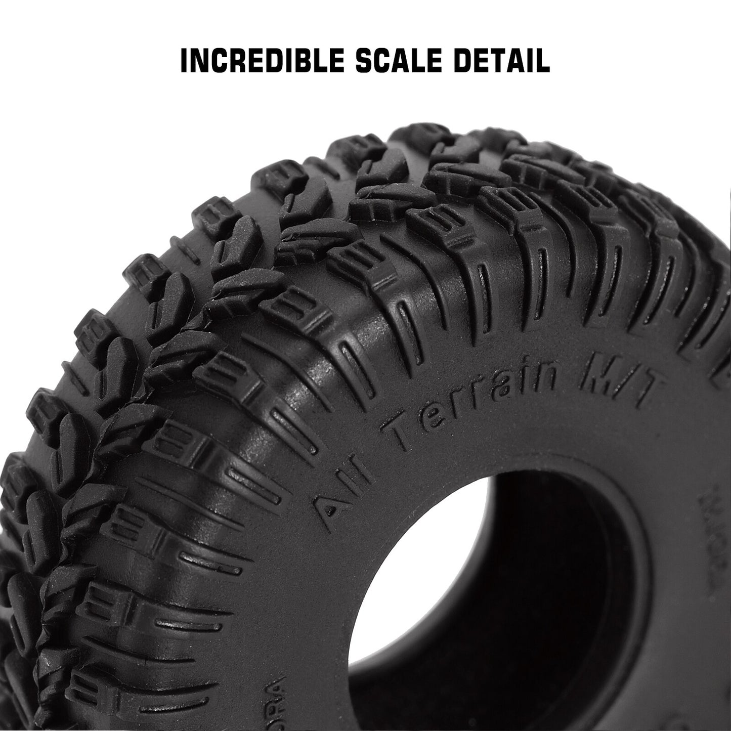 INJORA Super Soft All Terrain 1.0" Wheel Tires Upgrade for 1/24 Axial SCX24 Bronco Gladiator Deadbolt FCX24 Enduro24 (T1009)