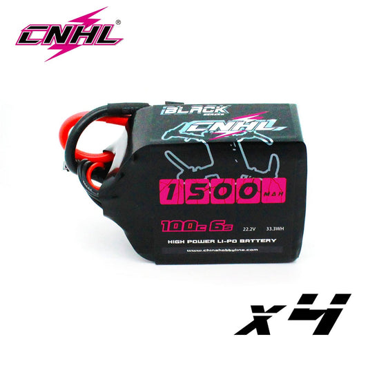 4PCS CNHL 4S 6S 14.8V 22.2V Lipo Battery 1300mAh 1500mAh 100C With XT60 Plug For RC FPV Airplane Quadcopter Helicopter Drone