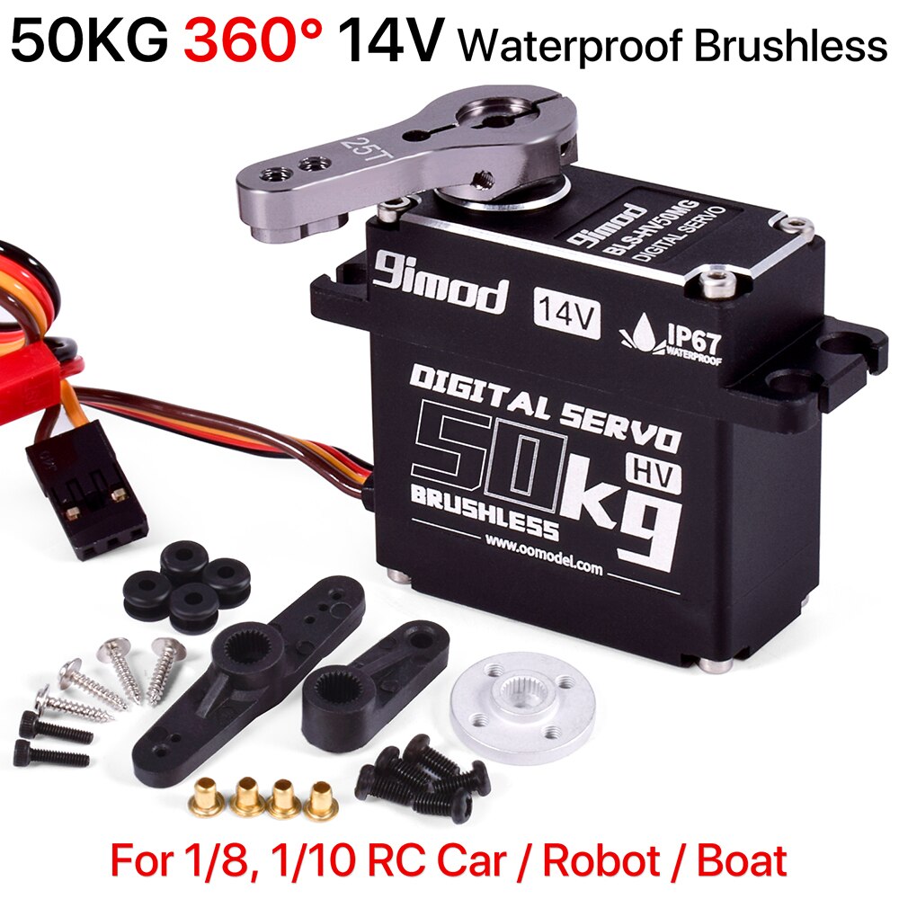 9imod 50KG 60KG 70KG Waterproof Digital Brushless Servo 14V Metal Gear Steering RC Servo For 1/8 1/10 Traxxas Scx10 RC Car