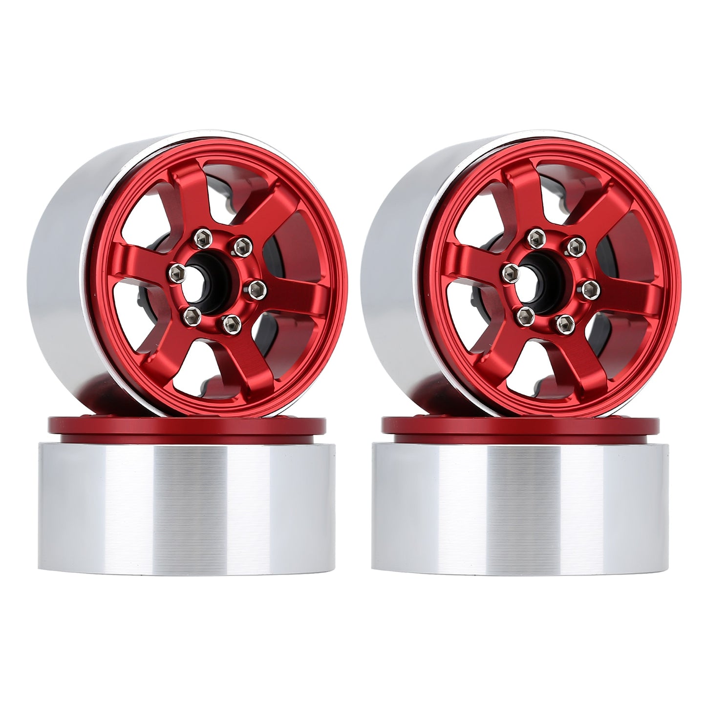 INJORA CNC Aluminum 1.9" Beadlock 6-Spokes Wheel Rim