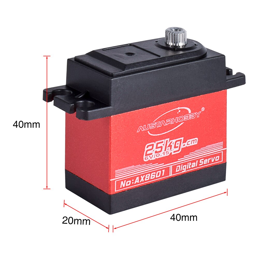 25KG Servo Waterproof RC Servo 1/10 RC Steering Servo Metal Gear High Torque Servo for 1/8 1/12 RC Cars Crawler Buggy Robots