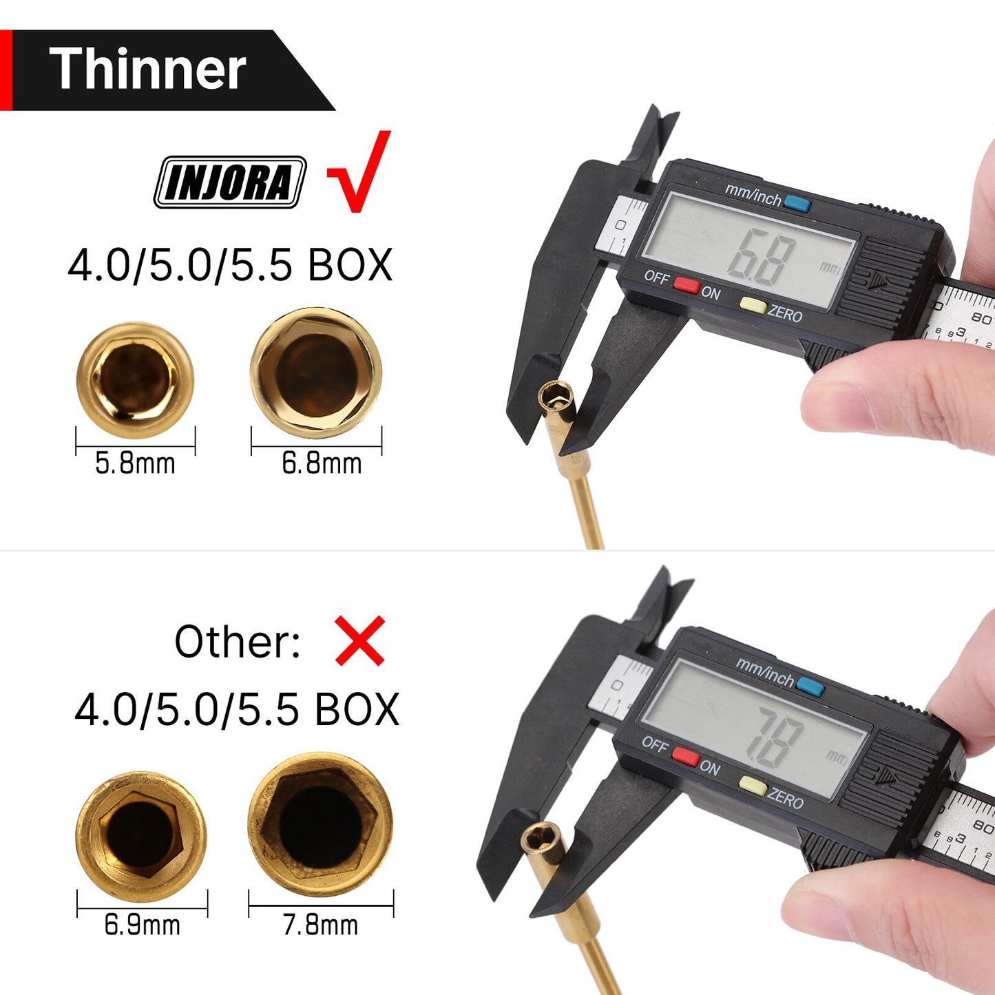 INJORA 7PCS HSS Hexagon Screwdriver Hex Nut Driver Wrench RC Tools Kit