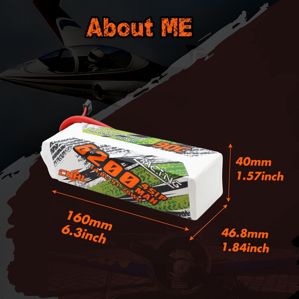 CNHL 4S Lipo Battery 14.8V 6200mAh 90C With EC5 Bullet For RC Car Boat Vehicles Helicopter Airplane Truck Truggy Buggy