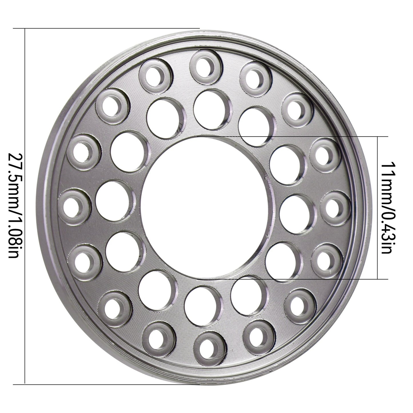 INJORA 4PCS Anello Beadlock esterno in alluminio CNC per cerchi da 1.0 "1/24 RC Crawler Car Axial SCX24 AX24 Aggiornamento