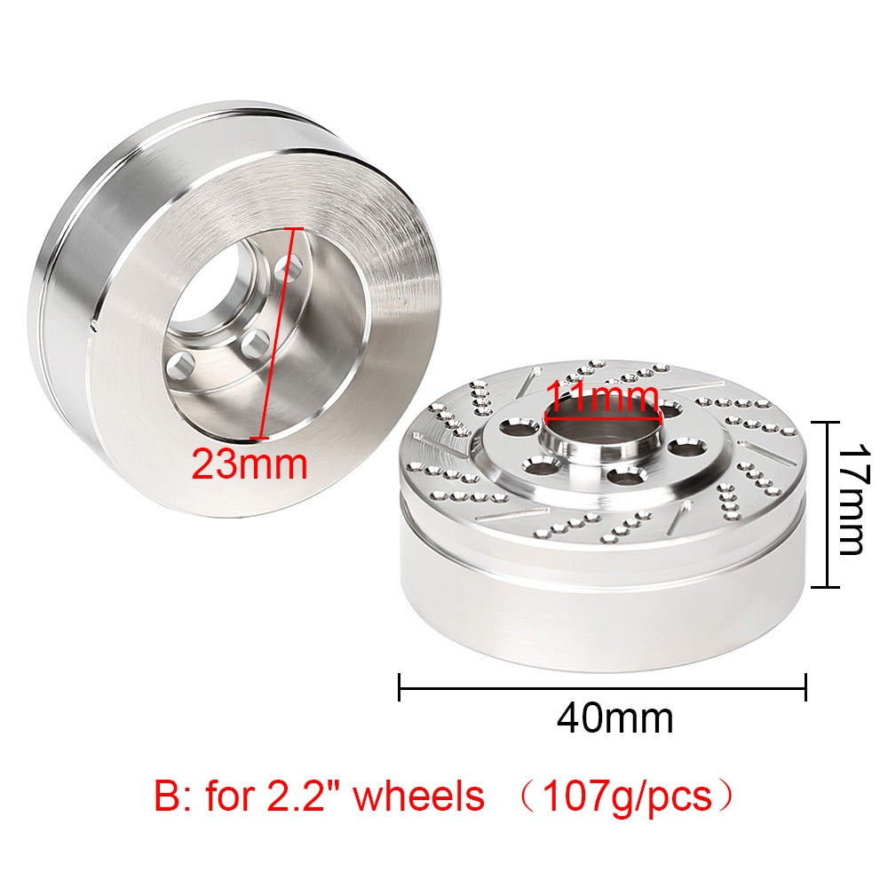 INJORA 2PCS/4PCS Brass Brake Disc Weights Silver Anodized for 1.9 2.2inch Wheel TRX4 TRX6 Axial SCX10 90046 AXI03007