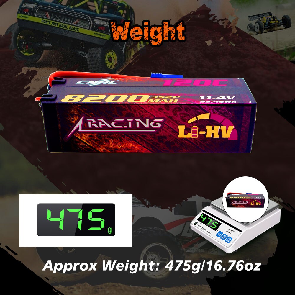 CNHL Lipo 3S 11.4V Battery 8200mAh 120C HV Hard Case With EC5 Plug For RC Car Boat Airplane Truck Tank Vehicle Truggy Buggy