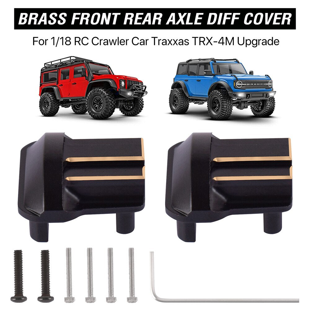 2PCS In Ottone Anteriore Asse Posteriore Diff Copertura per Traxxas TRX-4M 1/18 Aggiornamenti Parti RC Crawler Accessori Defender Contrappeso 22g