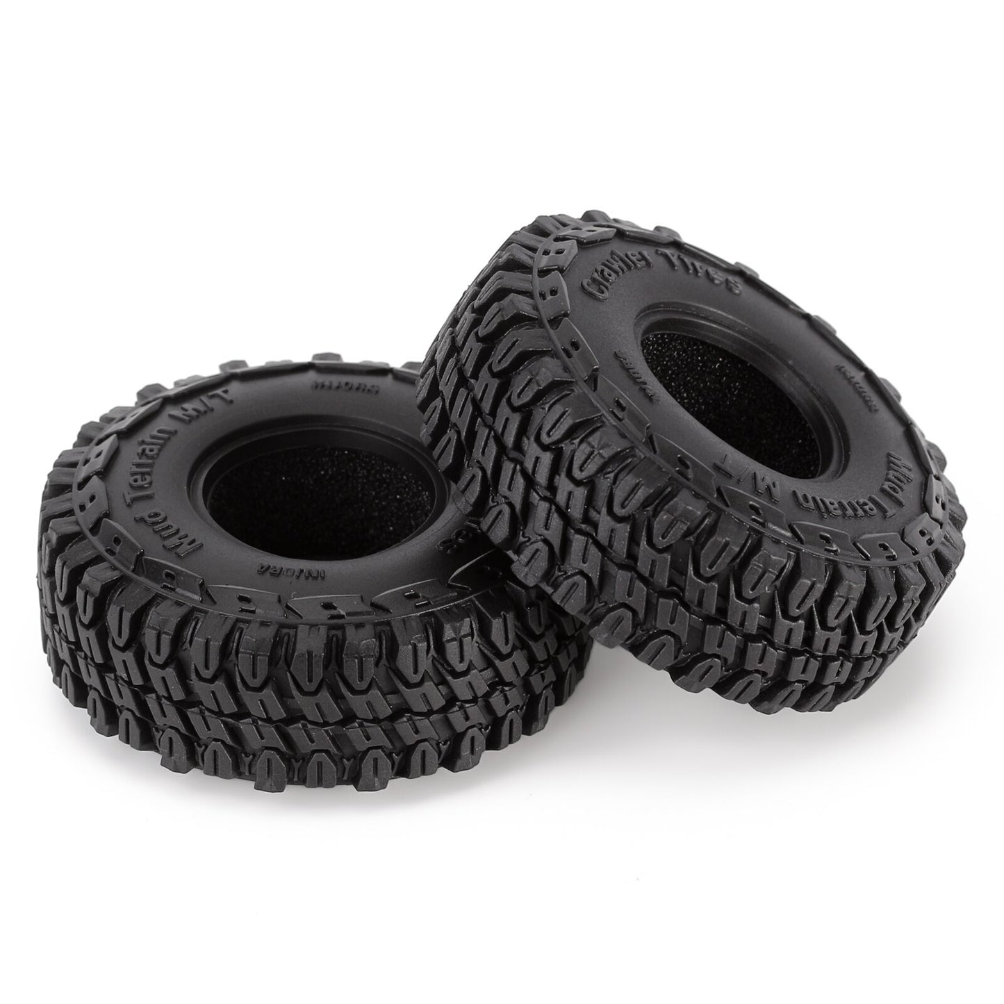 INJORA 1.0" Soft Rubber Mud Terrain Wheel Tires for 1/18 1/24 RC Crawler Car Axial SCX24 Gladiator AX24 Upgrade Part (T1002)