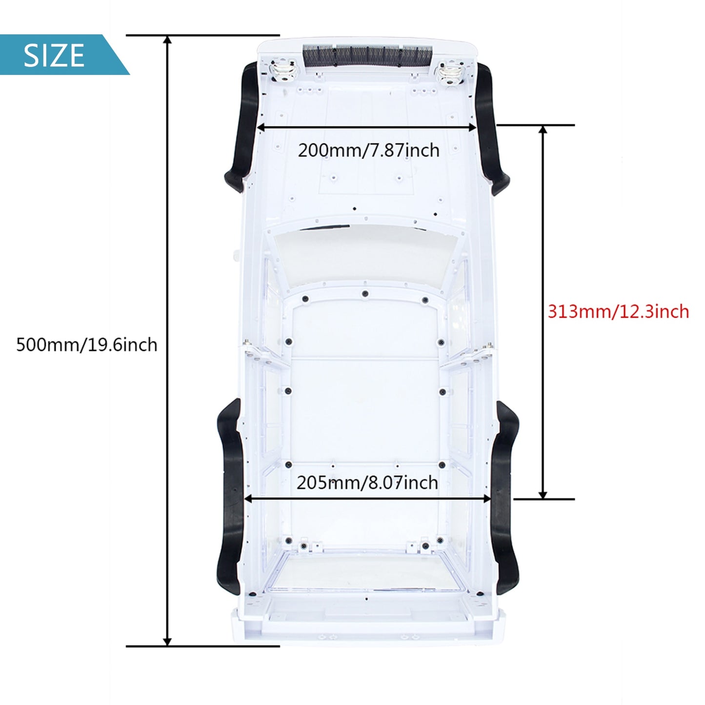 INJORA Hard Plastic 12.3inch 313mm Wheelbase Cherokee Body Shell