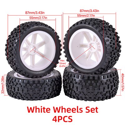 88/75mm Off Road Buggy Banden Wiel 12mm Hex Hubs voor Wltoys 144001 1/14 1/16 1/10 Axiale Scx10 Traxxas Trx-4 Tamiya RC Racewagen