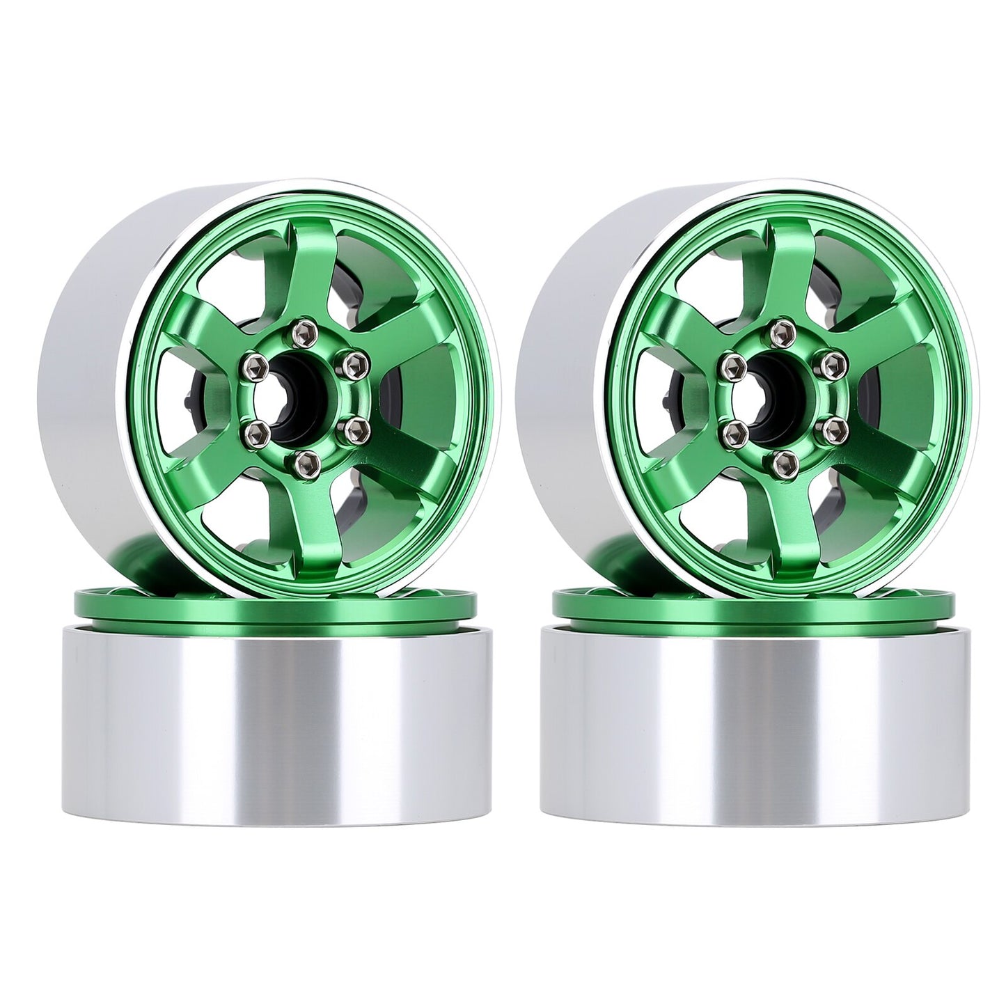 INJORA CNC Aluminum 1.9" Beadlock 6-Spokes Wheel Rim