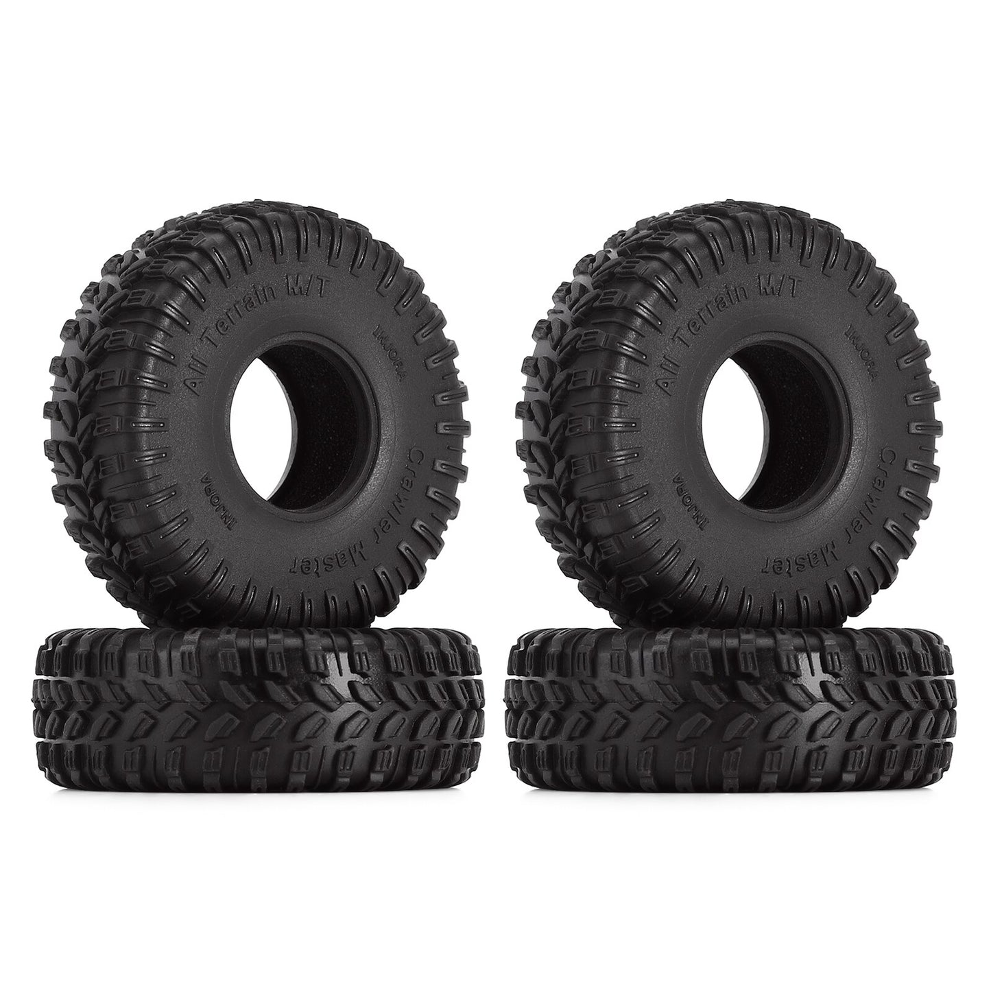 INJORA Super Soft All Terrain 1.0" Wheel Tires Upgrade for 1/24 Axial SCX24 Bronco Gladiator Deadbolt FCX24 Enduro24 (T1009)