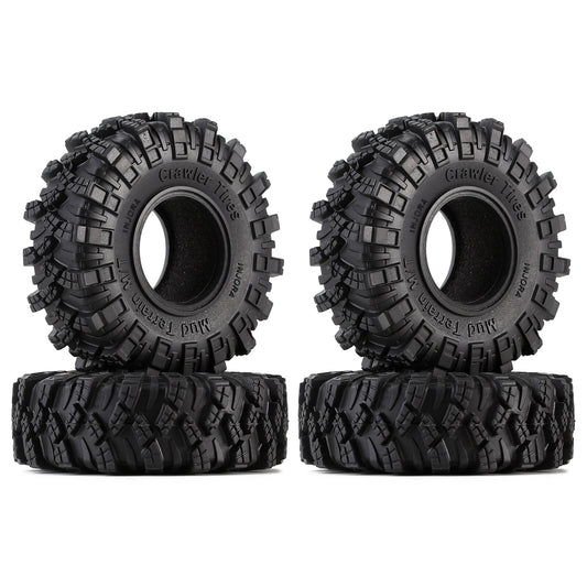 INJORA Micro Crawler 1.0" Tires Soft Mud Terrain Tires Upgrade for Axial SCX24 Bronco Gladiator Deadbolt FCX24 Enduro24 (T1007)