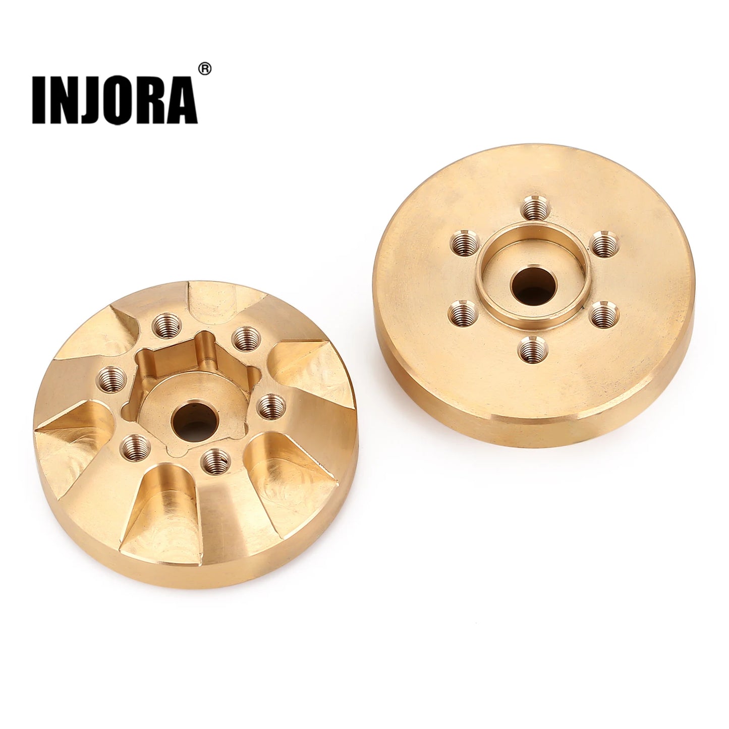 INJORA Heavy Brass 55g/pcs 12mm Wheel Hex Hub Fit 1.9 2.2 Wheel Rim for 1/10 RC Crawler Car Axial SCX10 90046 TRX4
