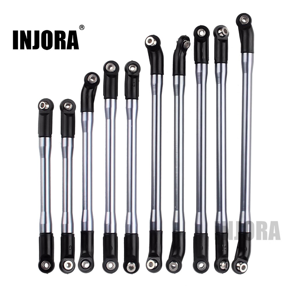 INJORA 10 stks/set Metal Link Set Plastic Rod End voor 1/10 RC Crawler Auto Axiale SCX10 II 90046