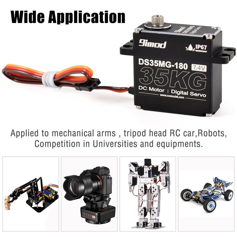 9imod DS35MG 35kg Waterproof Servo 180°/270° Full Aluminum Case Stainless Steel Gear High Torque for 1/6 1/8 1/10 1/12 RC Car